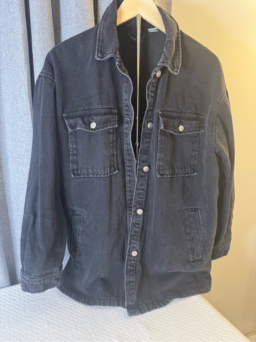 Divided Black Button-Front Shirt Jacket - Picture 2 of 6